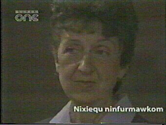 Edna raises her eyebrow at the subtitles which reveal that Prisoner will be off the air in Malta till October.
